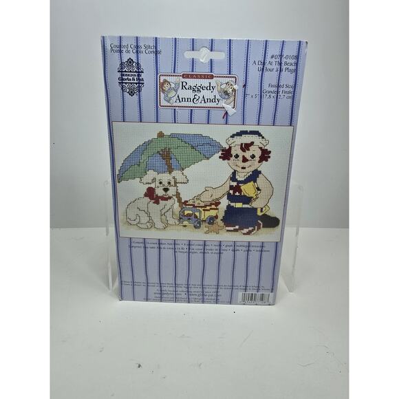 Designs by Gloria & Pat Classic Raggedy Ann & Andy "Beach Day" Cross Stitch Kit - Picture 1 of 2